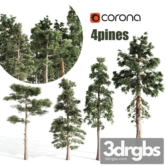 4 Pines Tree 3dsmax Download