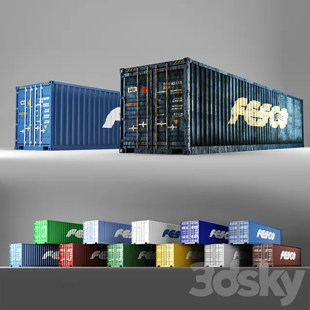 40 ft shipping container Fesco 3DSMax File