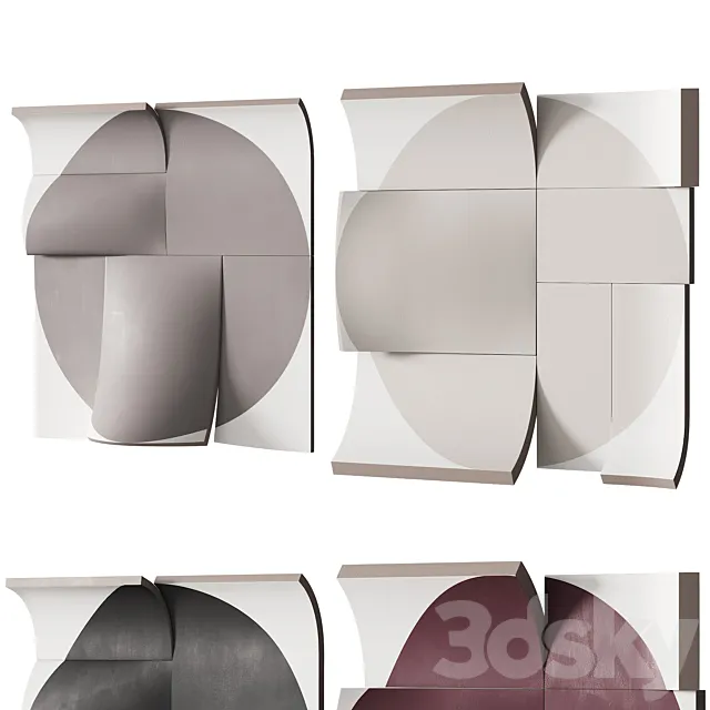 410 decorative wall art 21 drawn circle paint artwork 2 options 4 COLORS 3ds Max