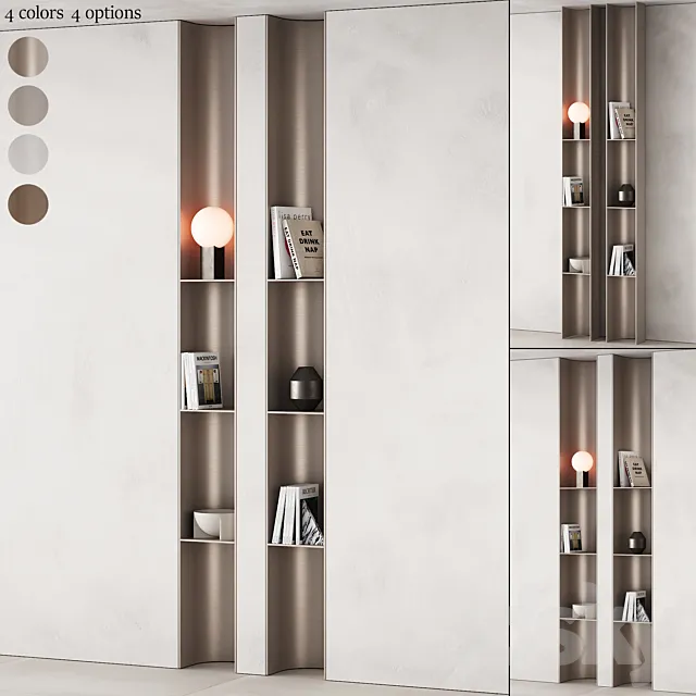 416 bookcase and rack 09 halfround semicircle arc modular shelfs 02 3ds Max