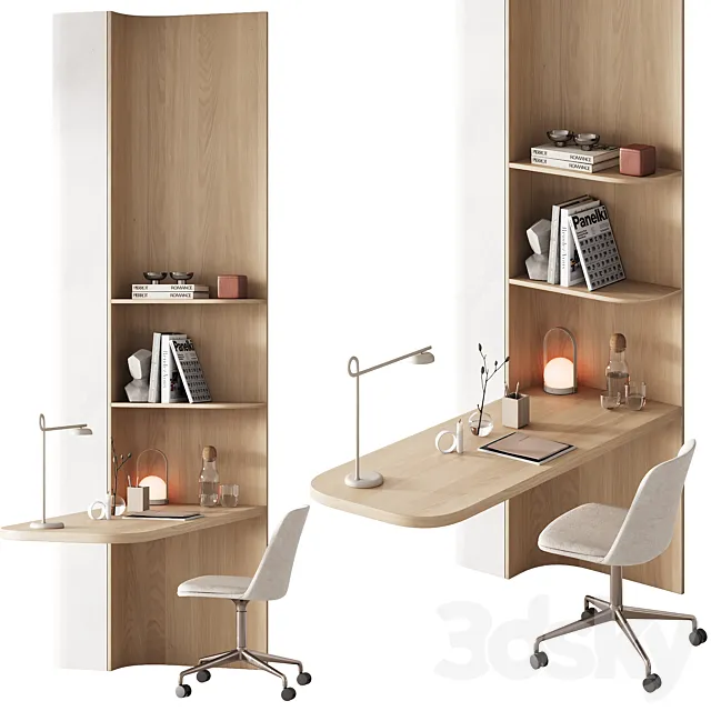 417 office furniture 21 workplace 06 minimal wood working space 01 3ds Max