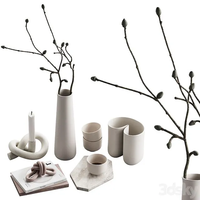 426 decorative set 043 neutral scandi accessories 02 branch & knot 3dsMax Model