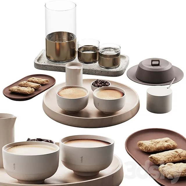 432 eat and drinks decor set 10 coffee & water carafe kit serving 01 3dsMax Model