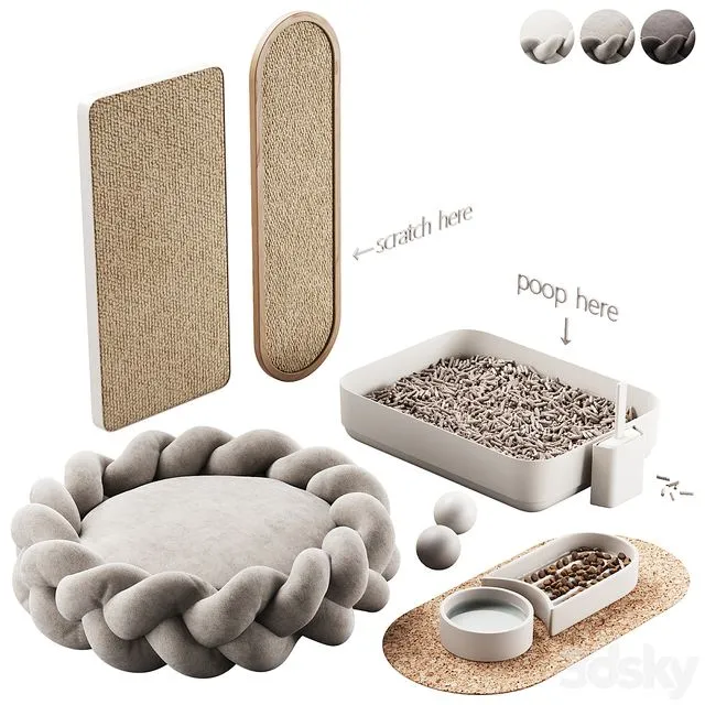 448 pets accessories 01 equipment for cats and dogs P1 3dsMax Model