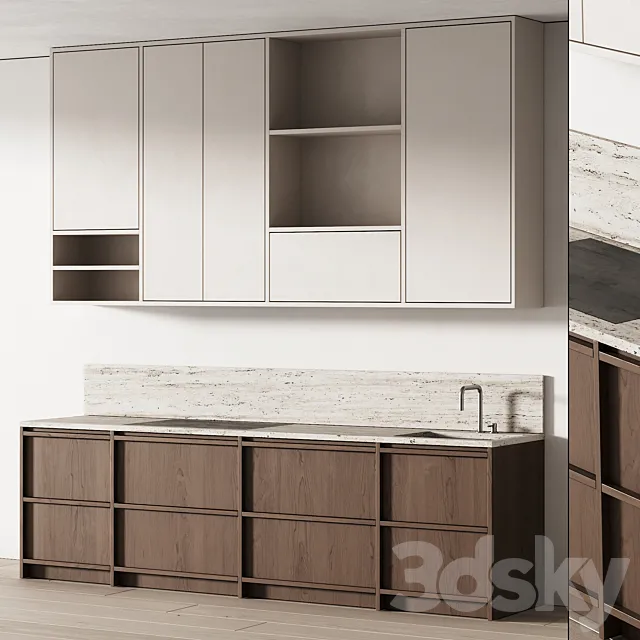 451 modern kitchen 16 mini kitchen 03 nordic japandi 3ds Max