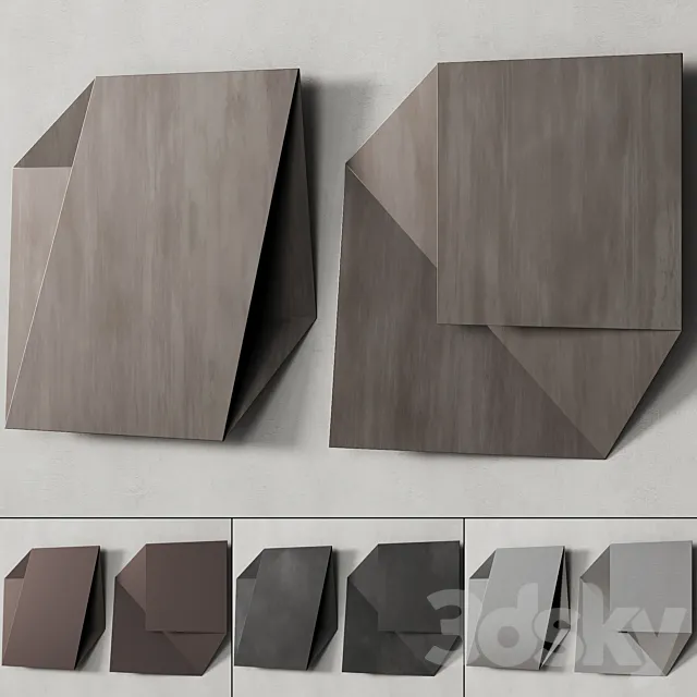 456 decorative wall art 22 minimal metal artworks by Heiner Thiel P02 3ds Max