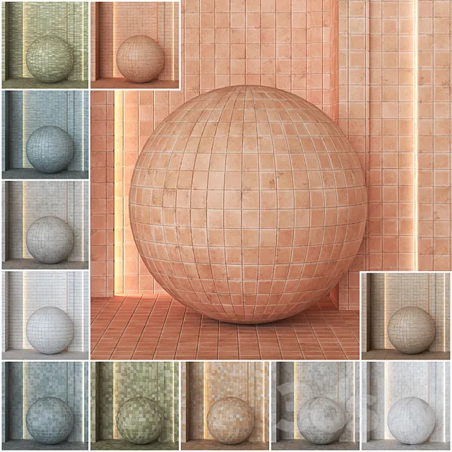 4k 12 color Equipe Raku ceramics material & texture Vol 1- ( Seamless  Pbr ) 3DS Max Model