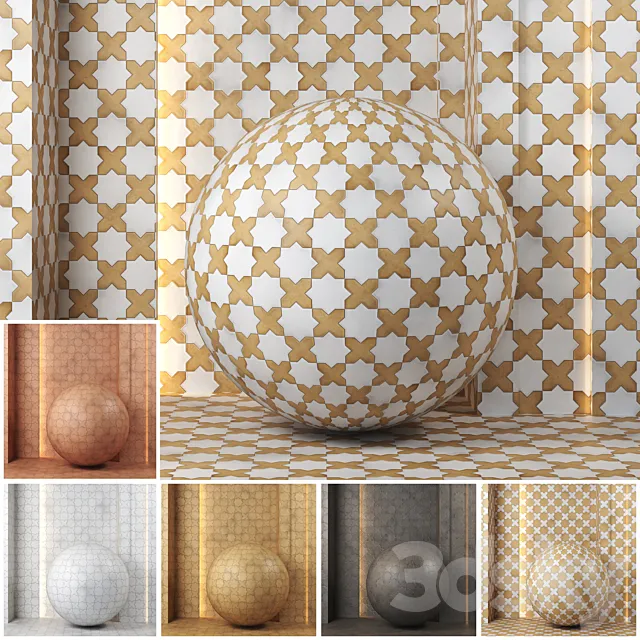 4k 6color Equipe kasbah ceramics Set 02-(Seamlesspbr) 3ds Max