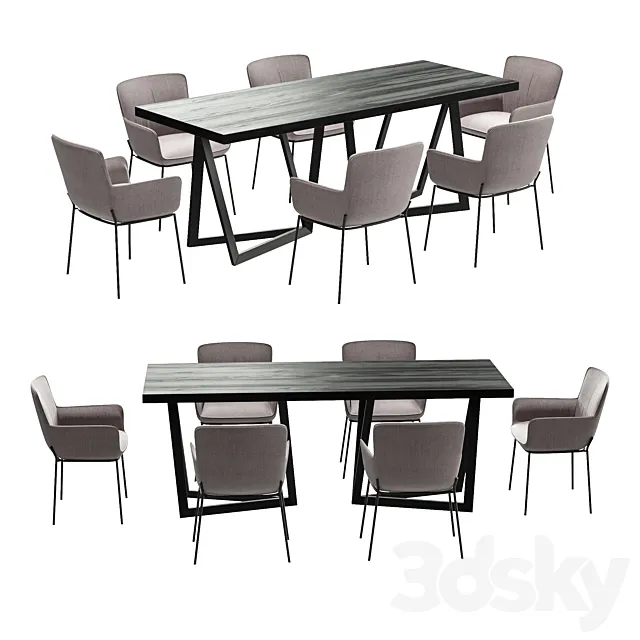 4union Dining set # 015 3DS Max Model