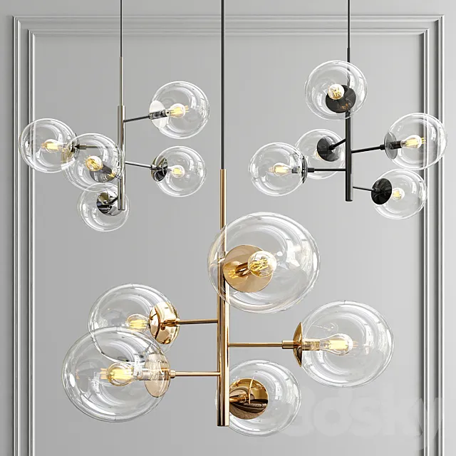 5 Globe Pendant Light 3ds Max