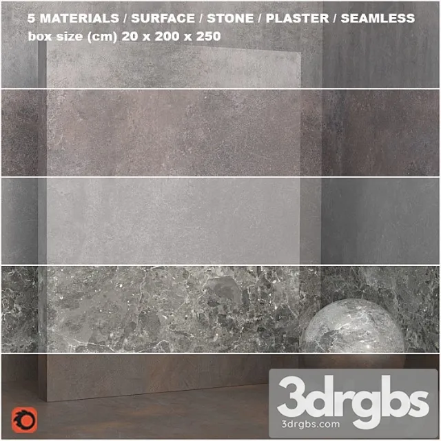 5 materials (seamless) – coating plaster – set 29 3dsmax Download