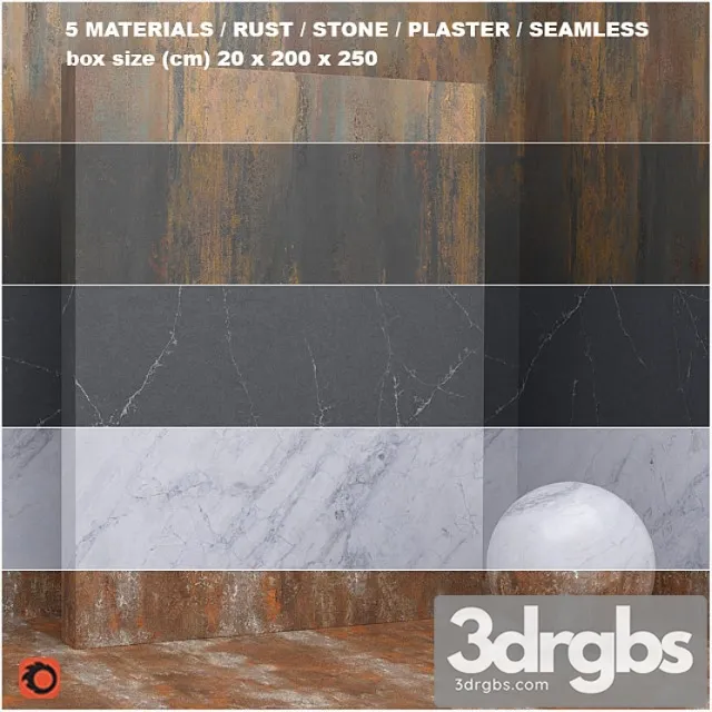 5 materials (seamless) – stone plaster – set 26 3dsmax Download