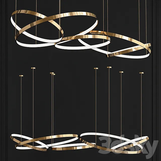 5 Ring Chandelier 3ds Max