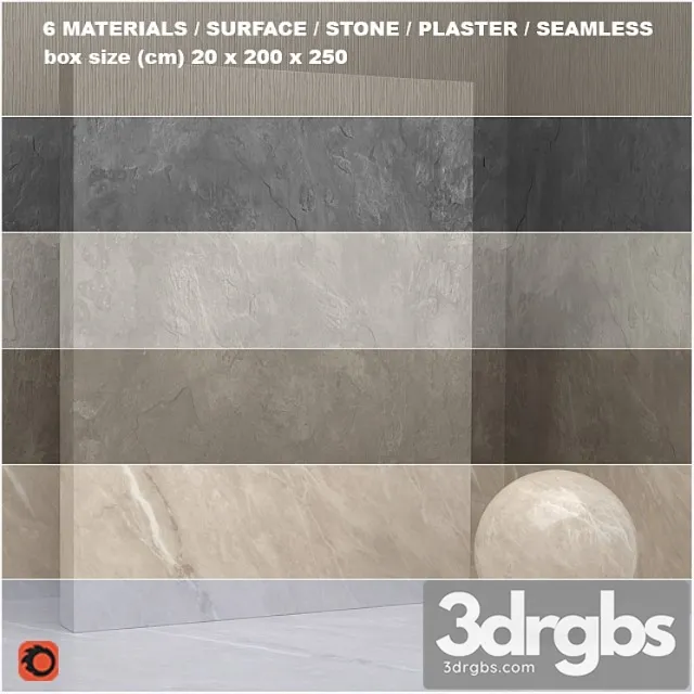 6 materials (seamless) – stone plaster – set 22 3dsmax Download