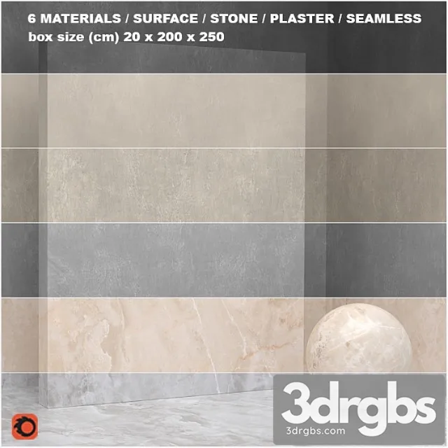 6 materials (seamless) – stone plaster – set 23 3dsmax Download