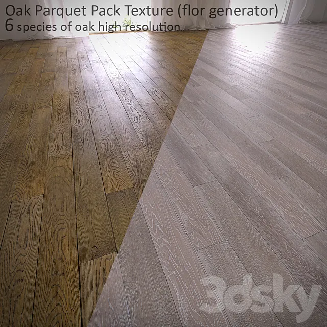 6 species of oak parquet (MultiTexture + FloorGenerator) 3DSMax File