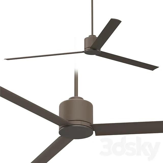 60 Status Oil Rubbed Bronze Damp Ceiling Fan 3DS Max Model