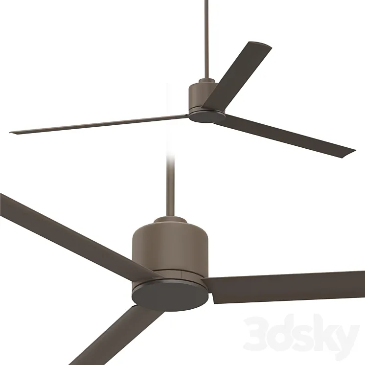 60 Status Oil Rubbed Bronze Damp Ceiling Fan 3DS Max