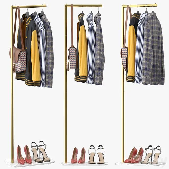67 Free Standing Metal Coat 3dsMax Model