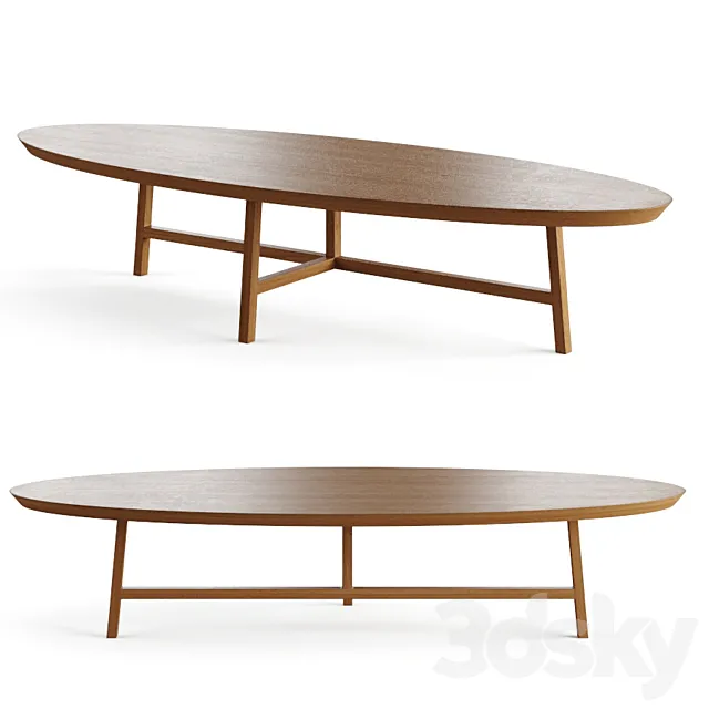 754o Trio oval coffee table by De La Espada 3DSMax File