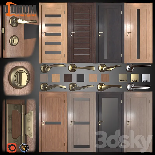 8 doors (6 colors) + 8 handles (3 colors) 3DSMax File