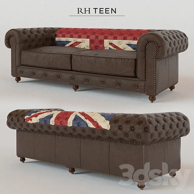 98 “KENSINGTON UNION JACK SOFA 3DS Max Model