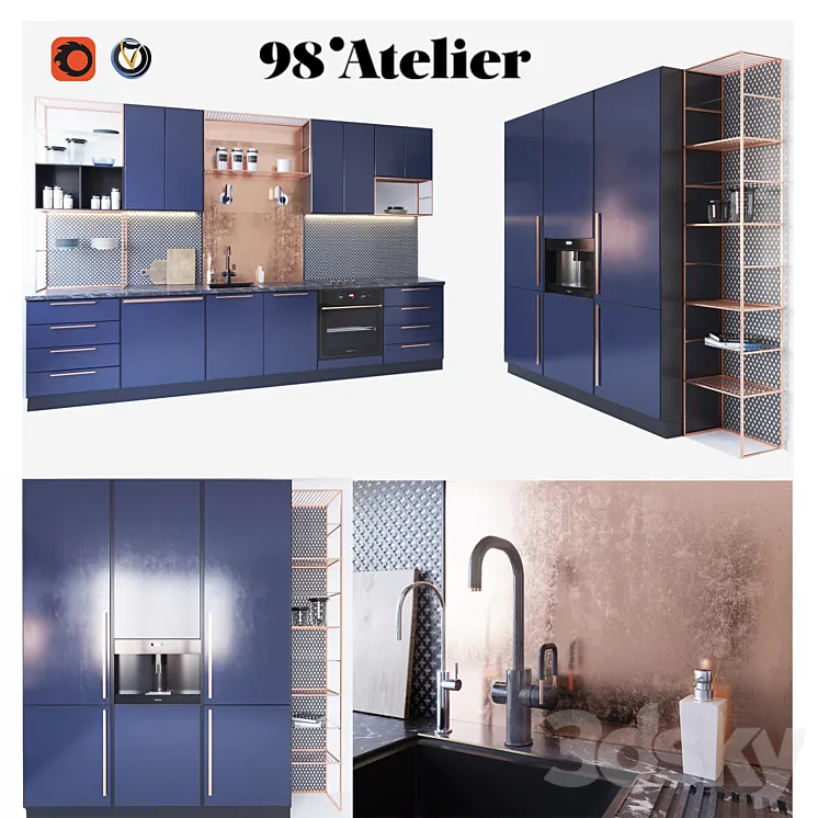 98’Atelier Kitchen 3DS Max
