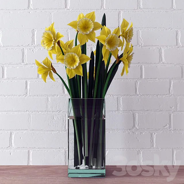 A bouquet of daffodils 3ds Max