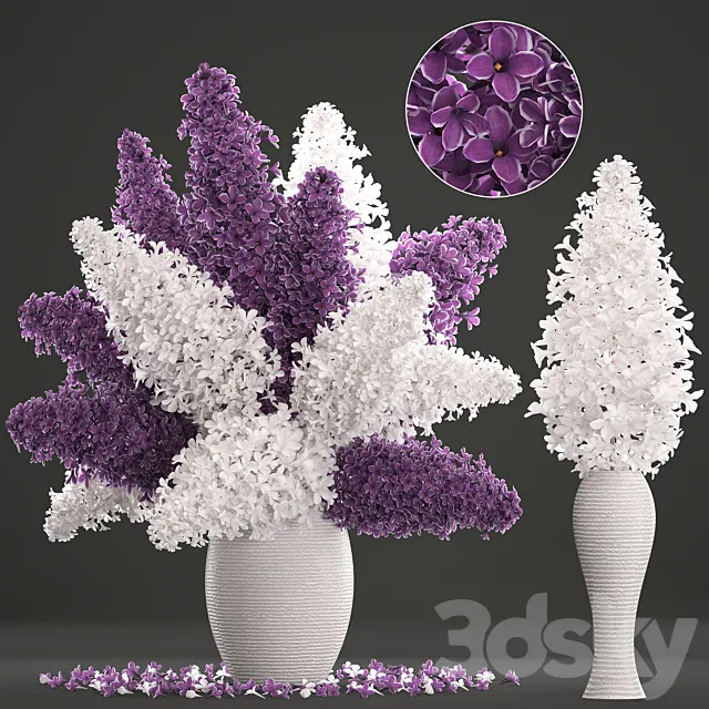 A bouquet of flowers 80. White lilac. vase. decor. table decoration. eco design. natural decor 3DSMax File