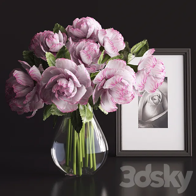 A bouquet of flowers in a vase 3DS Max Model