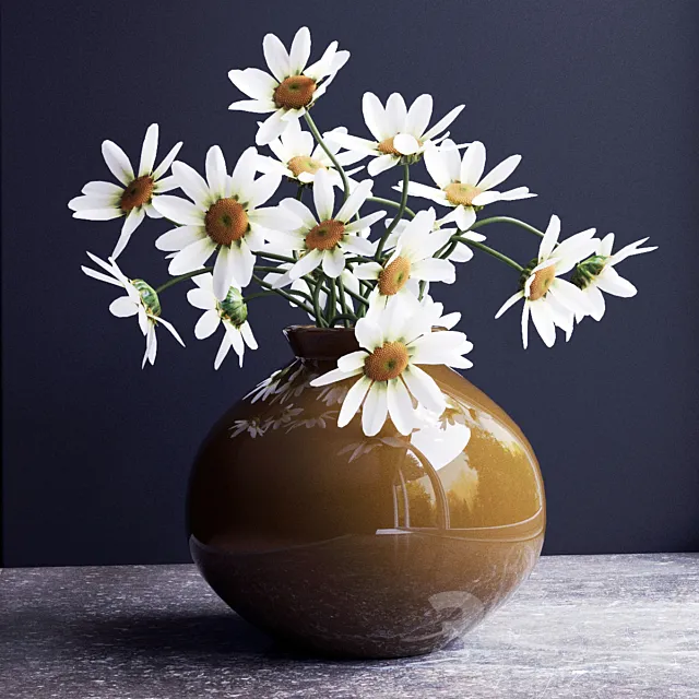 A bouquet of flowers in a vase 9 3DS Max Model