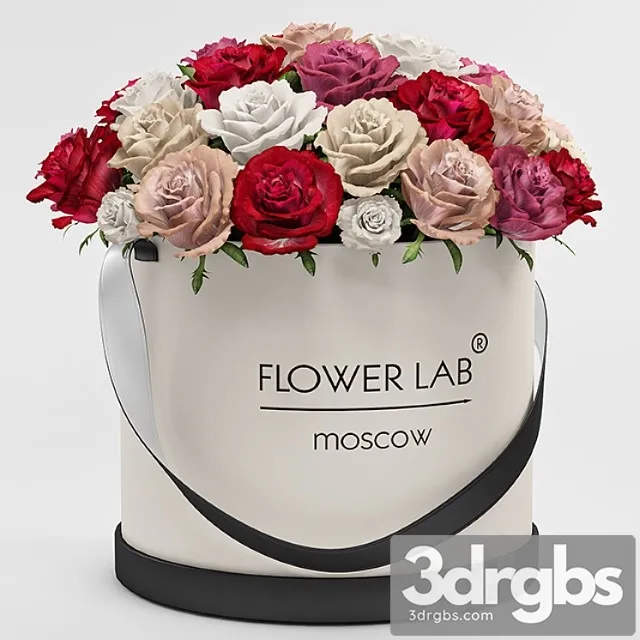 A bouquet of roses in a gift box