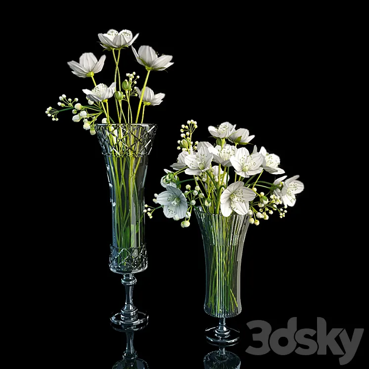 a bouquet of white flowers 3DS Max