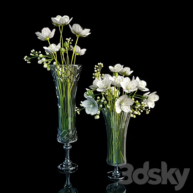 a bouquet of white flowers 3DSMax File