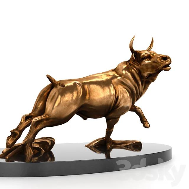 A bronze statue of a bull 3DSMax File