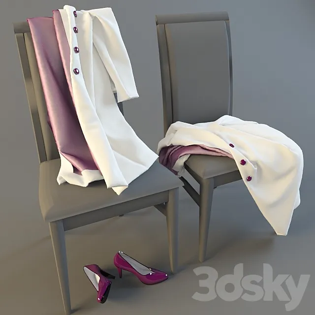 a coat on a Chair 3DS Max Model