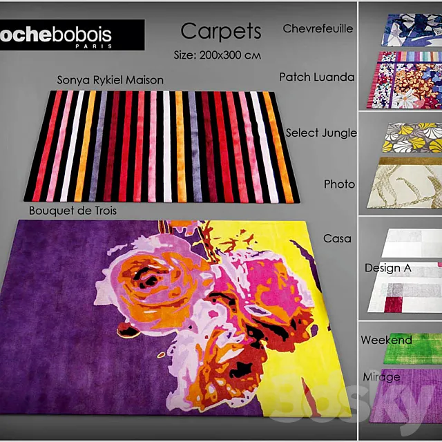 A collection of carpets of Roche Bobois 3DSMax File