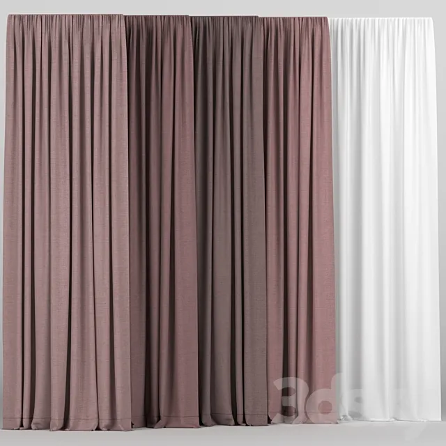 A collection of curtains with tulle. 3ds Max