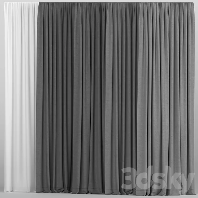 A collection of curtains with tulle. 3DSMax File