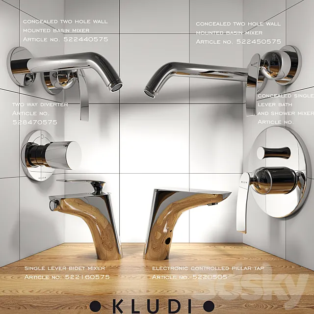 A collection of mixers series KLUDI Balance Part 1 3DSMax File