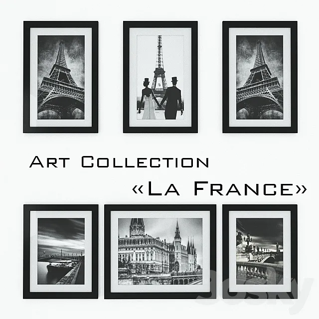 A collection of photo-paintings La France 3DSMax File