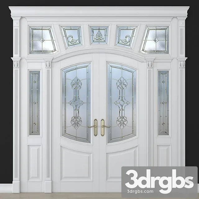A door with a stained glass window 2 3dsmax Download