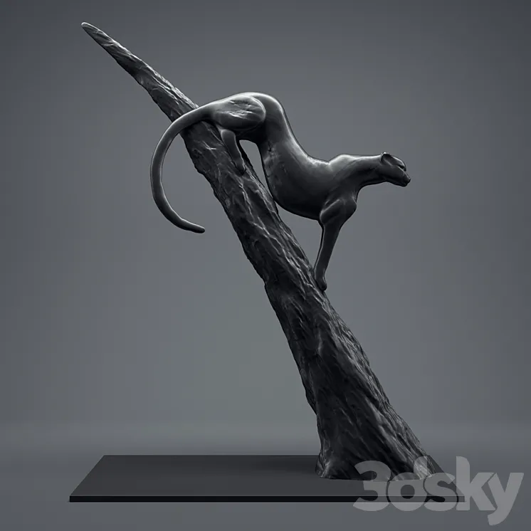 A figurine of a cheetah. 3DS Max