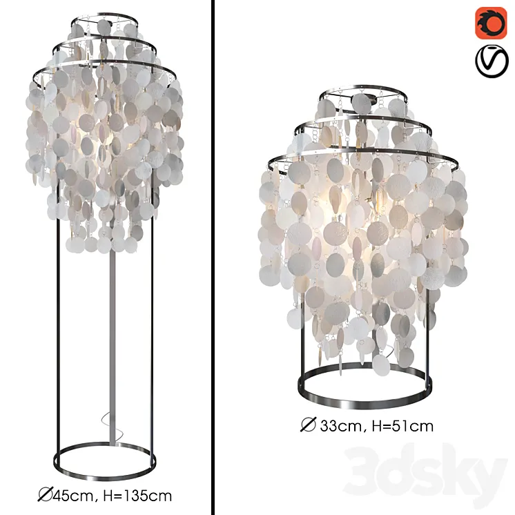 a floor lamp and table lamp Fun 3DS Max