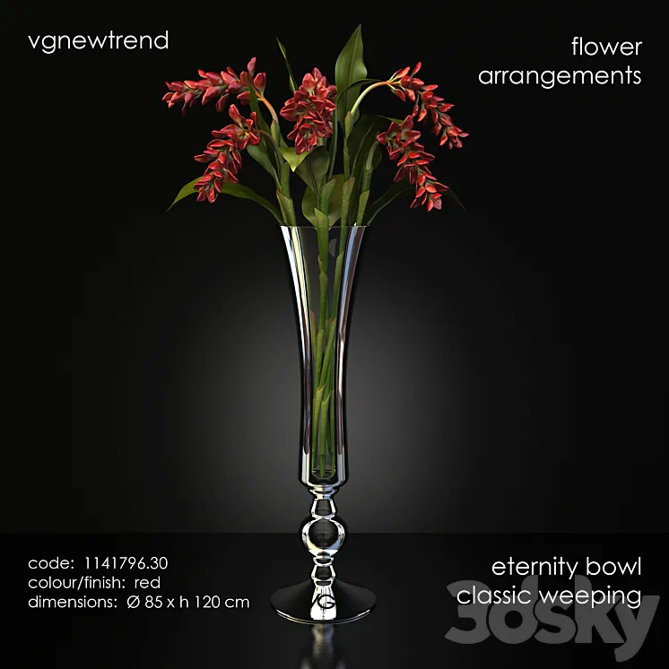 A flower in a vase vgnewtrend flower arrangements eternity bowl classic weeping 3DS Max