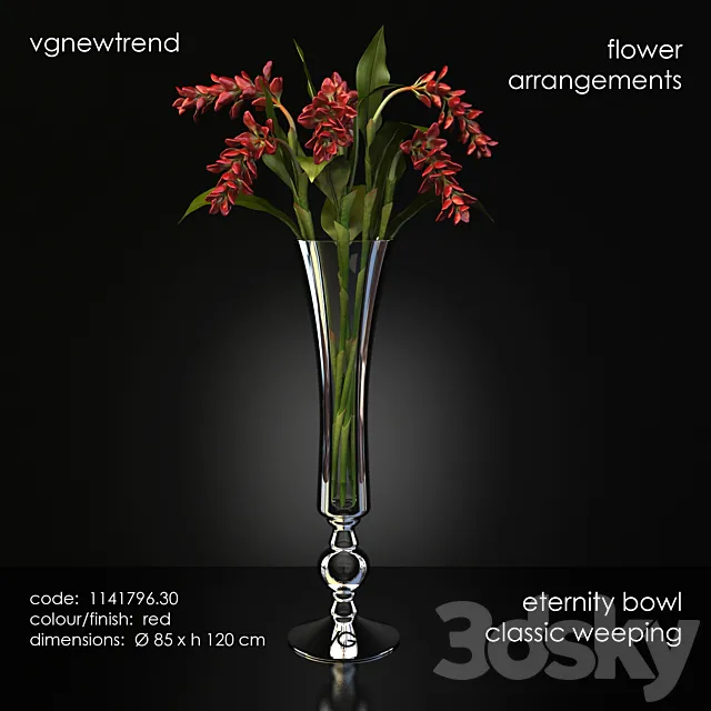 A flower in a vase vgnewtrend. flower arrangements. eternity bowl classic weeping 3DSMax File