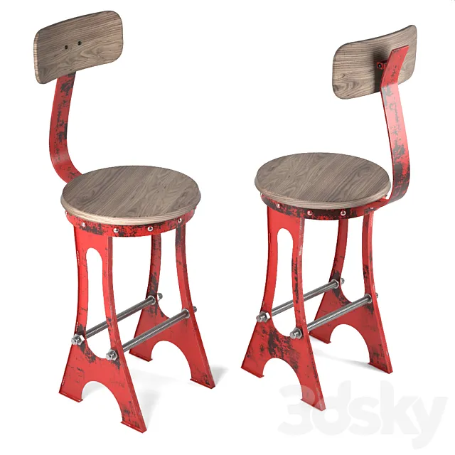 A Frame Bar Stool 3DS Max Model