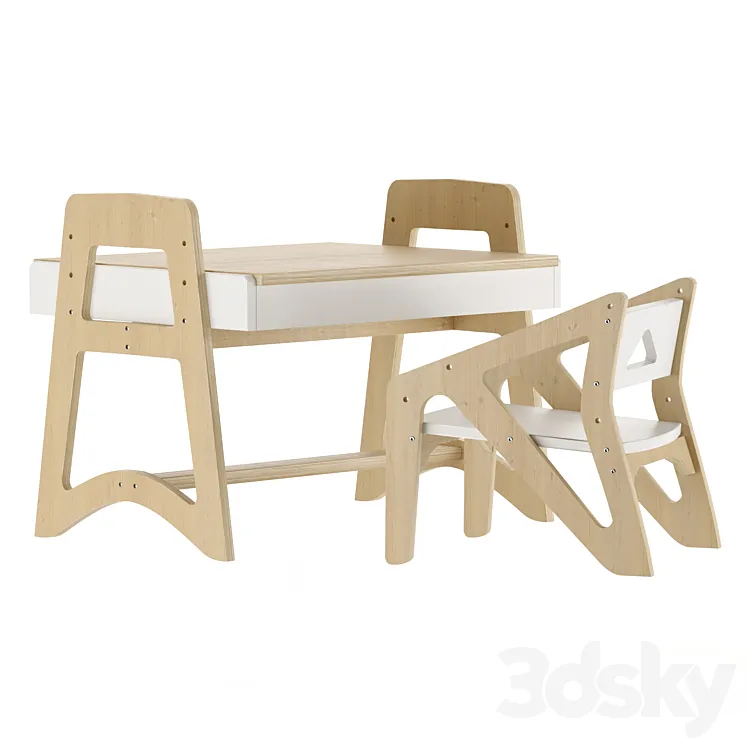 A growing set of children's furniture 3DS Max