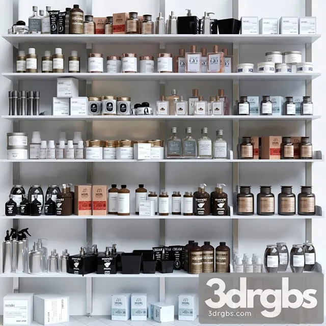 A large set of cosmetics for beauty salons and in the supermarket. bathroom accessories 3dsmax Download