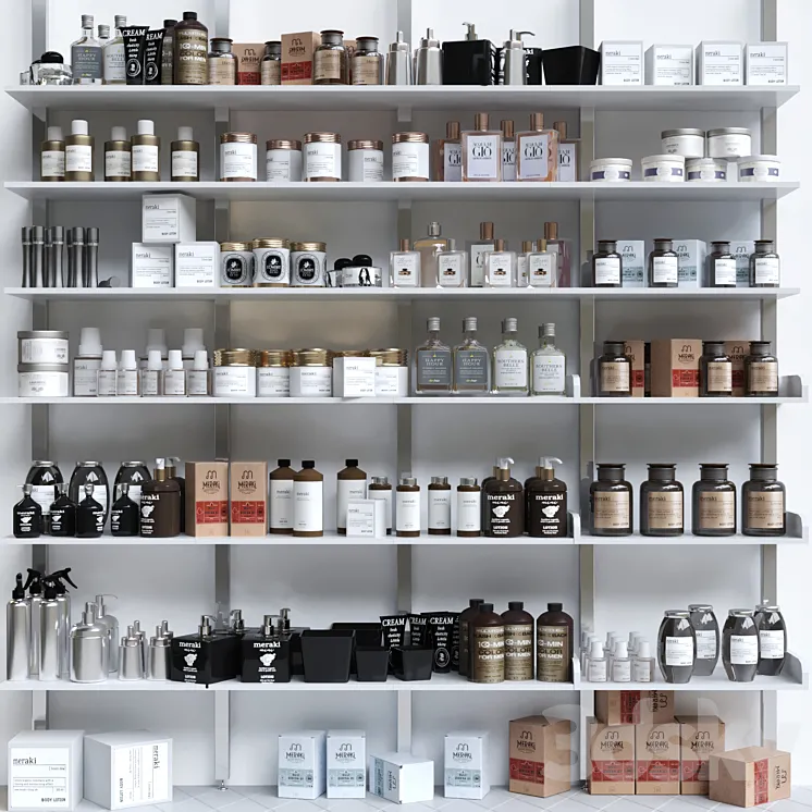 A large set of cosmetics for beauty salons and in the supermarket. Bathroom accessories 3DS Max